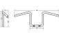 Preview: FEHLING Lenker Fat Ape HANGER - 1 1/4 Zoll - Griffenden 1 Zoll 30cm - chrom